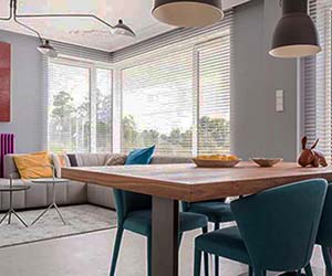 Living room with glazed windows